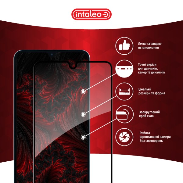 Фото - Защитное стекло для смартфона Intaleo 3D 9H for Samsung Galaxy A06 Black (1283126598708)